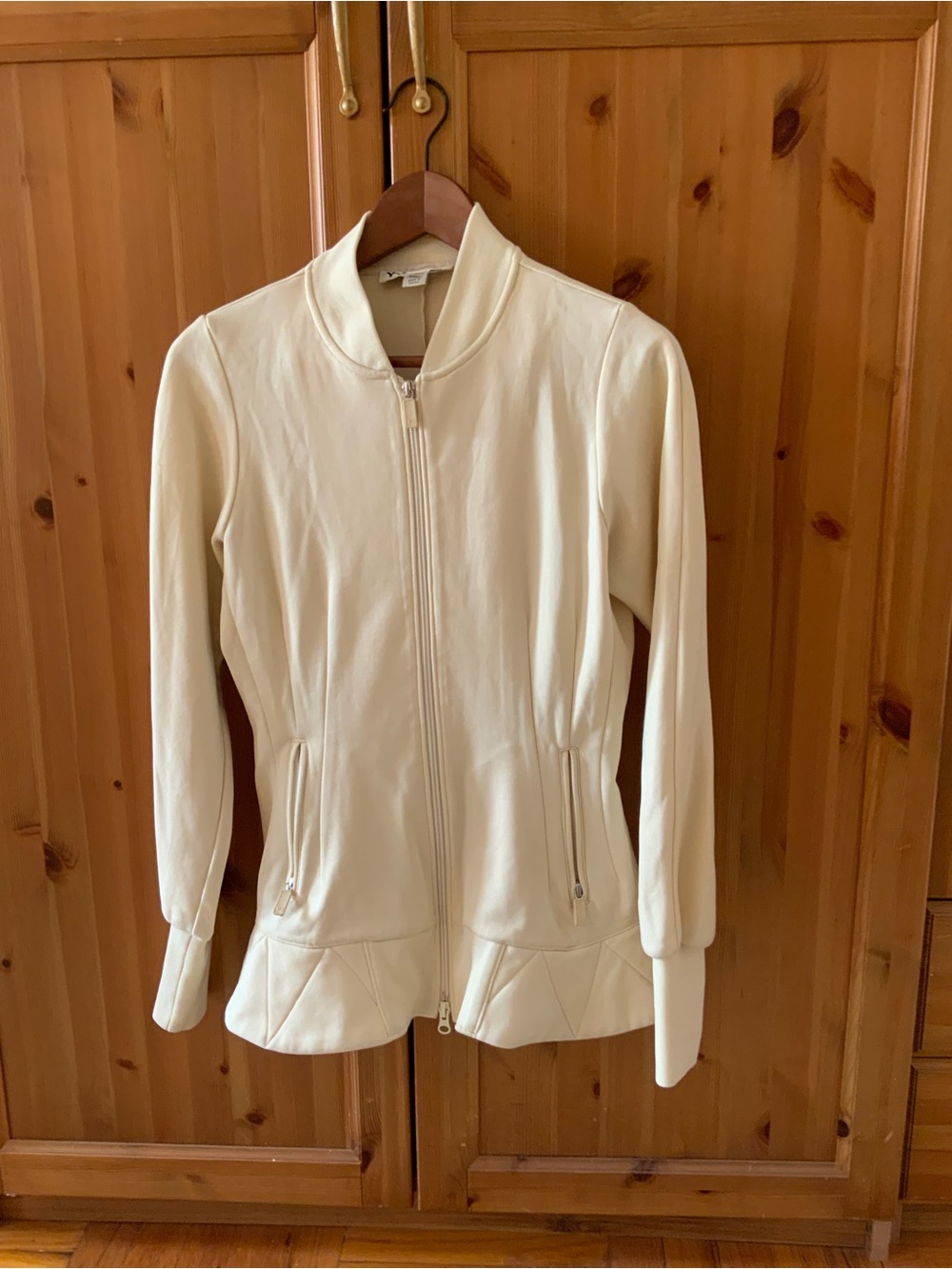 Y-3 Yohji Yamamoto x Adidas Women's Cream;off-white Peplum Track Jacket Full Zip